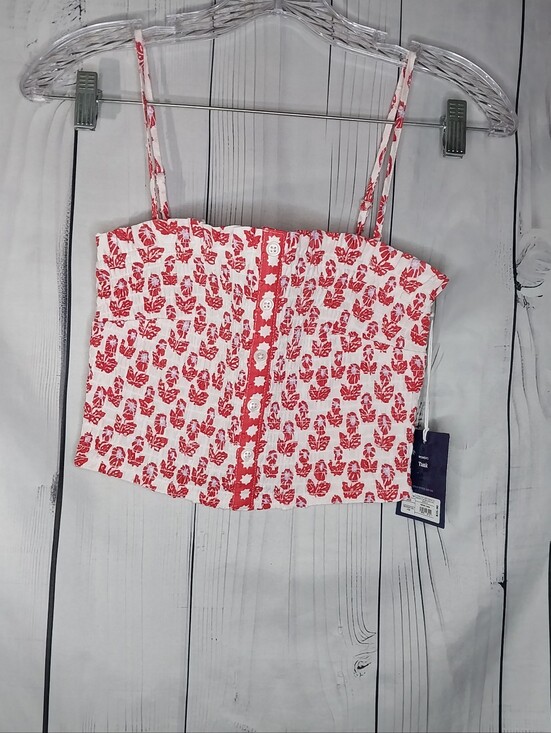 Roller Rabbit Tops - Roller Rabbit x Target Smocked Peplum Coquette Floral Boho Chic Crop Tank Top